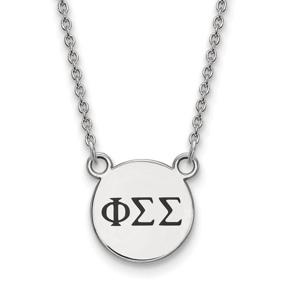 Sterling Silver Phi Sigma Sigma Enamel Greek Letters Necklace