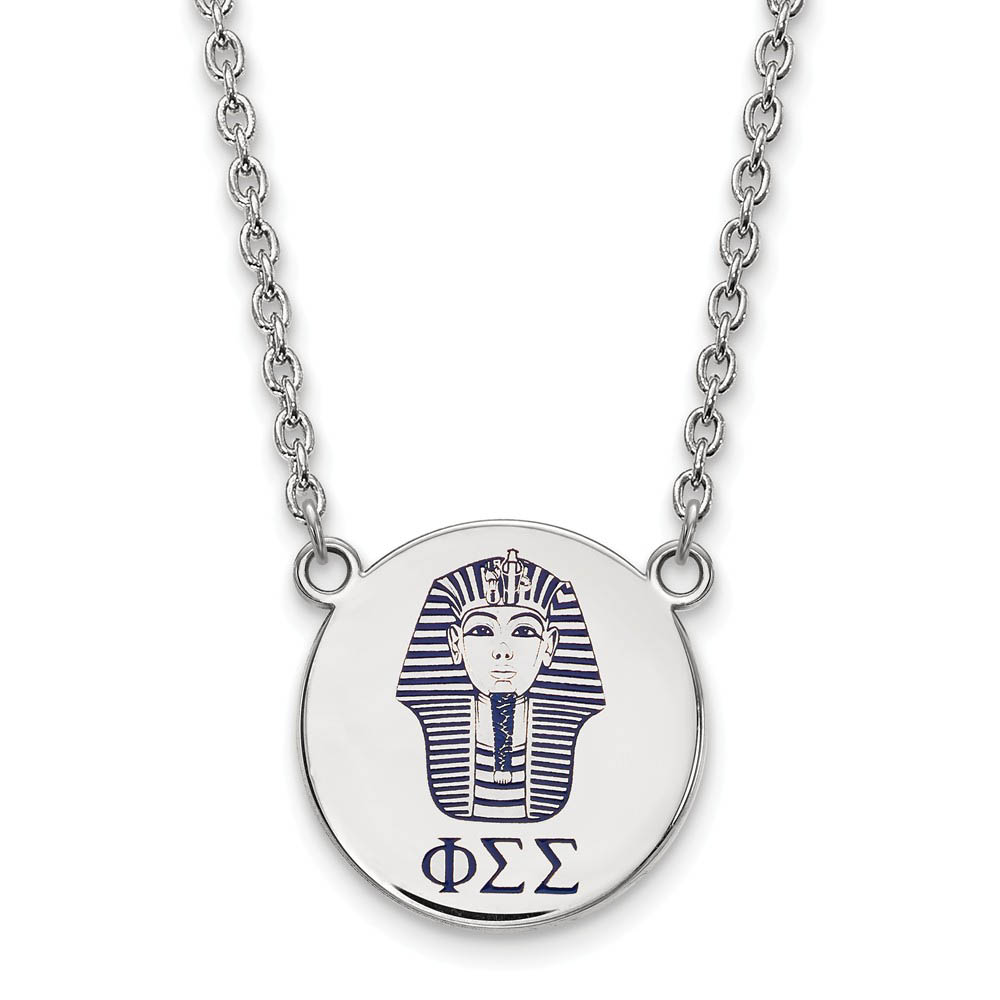 Sterling Silver Phi Sigma Sigma Enamel Necklace