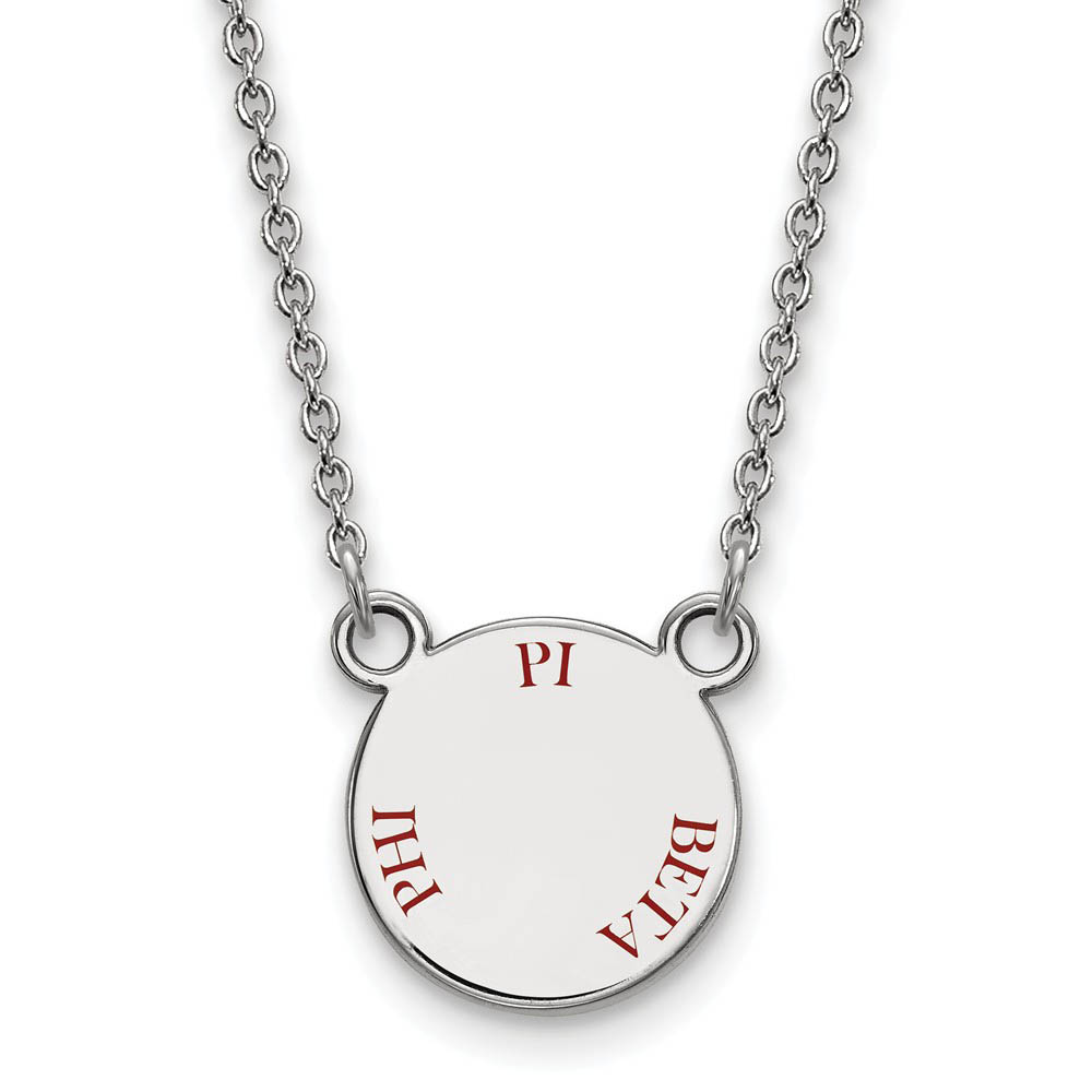 Sterling Silver Pi Beta Phi Wine Enamel Necklace