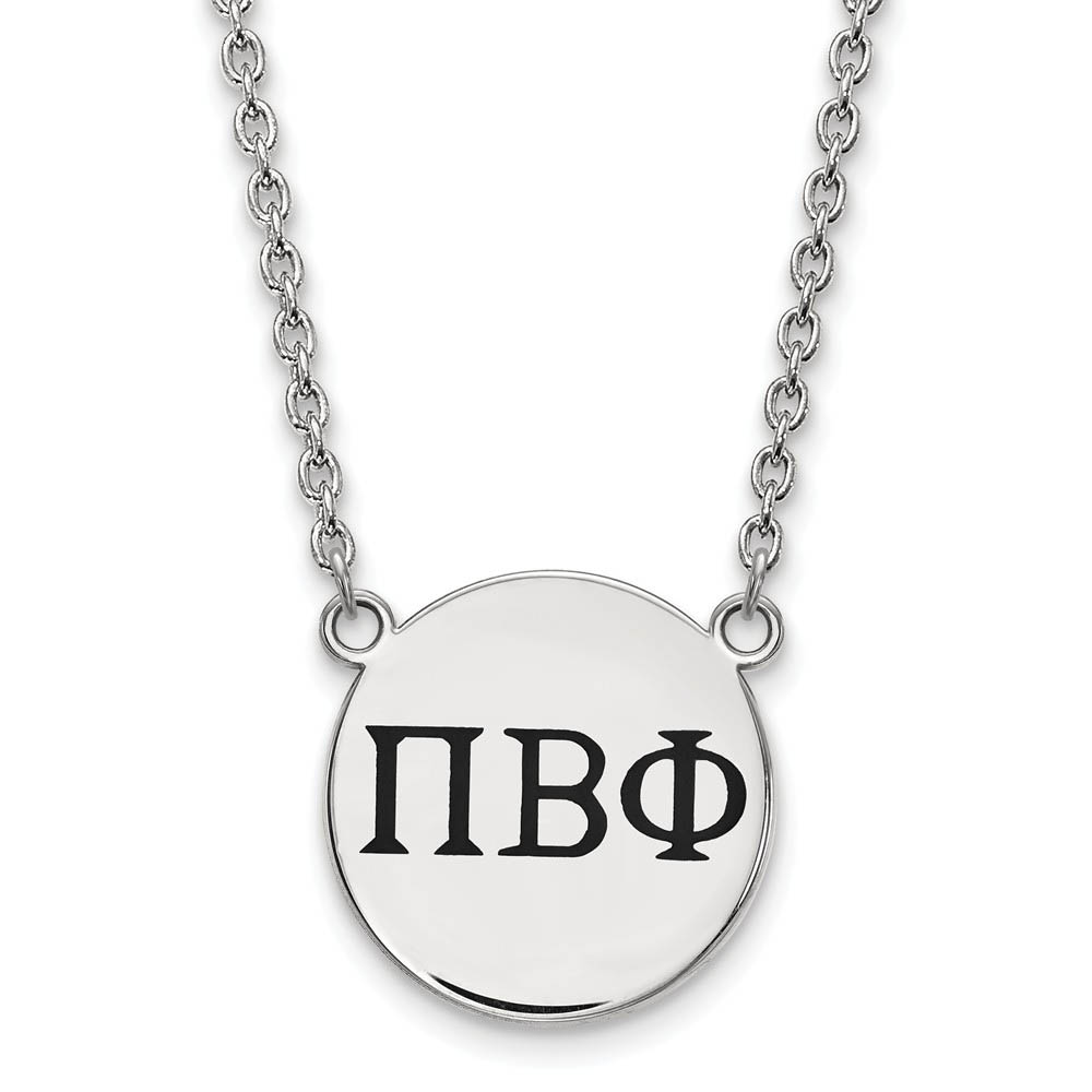 Sterling Silver Pi Beta Phi Enamel Greek Letters Necklace
