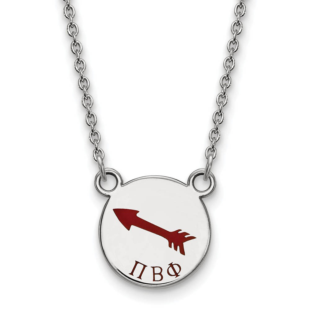 Sterling Silver Pi Beta Phi Enamel Necklace