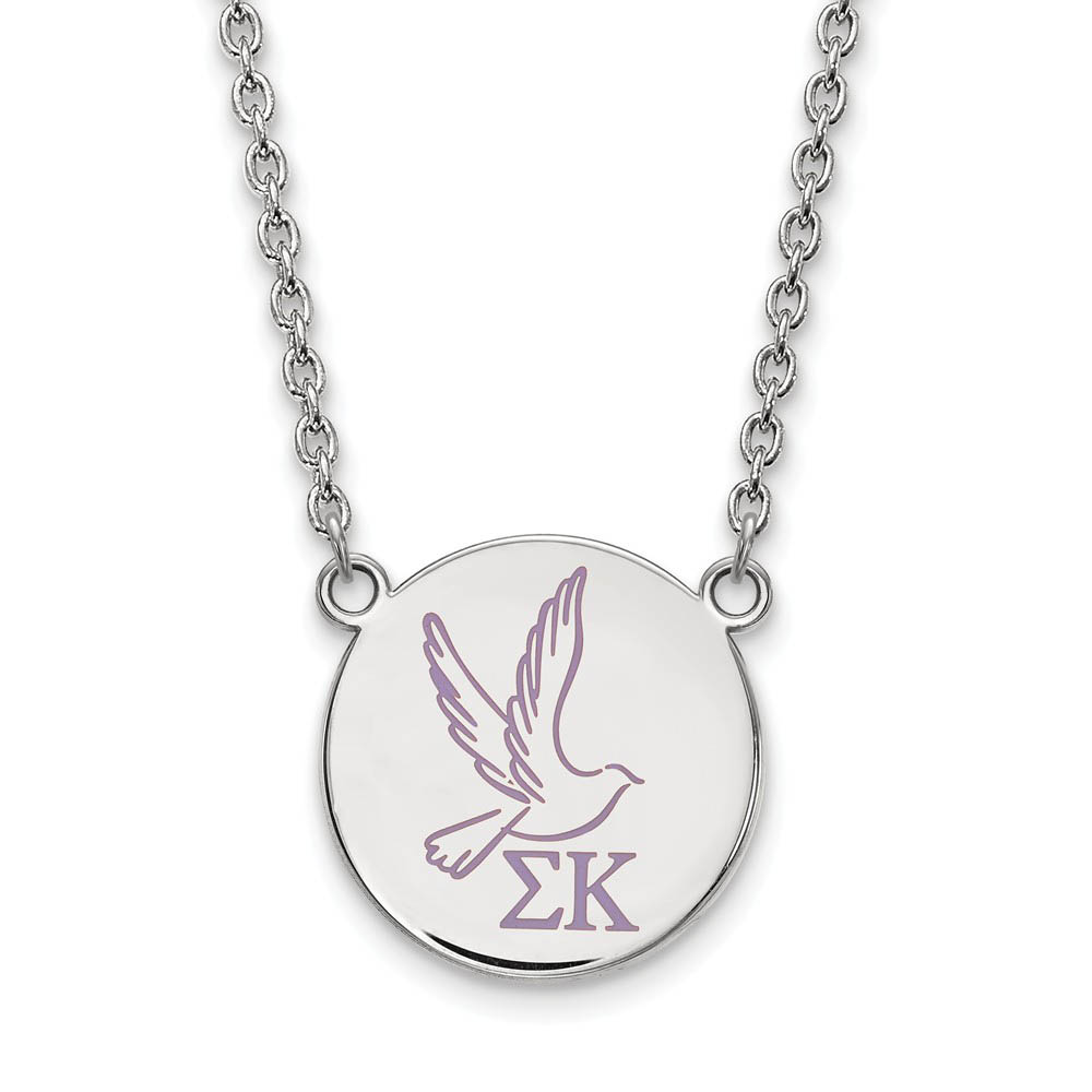 Sterling Silver Sigma Kappa Enamel Necklace