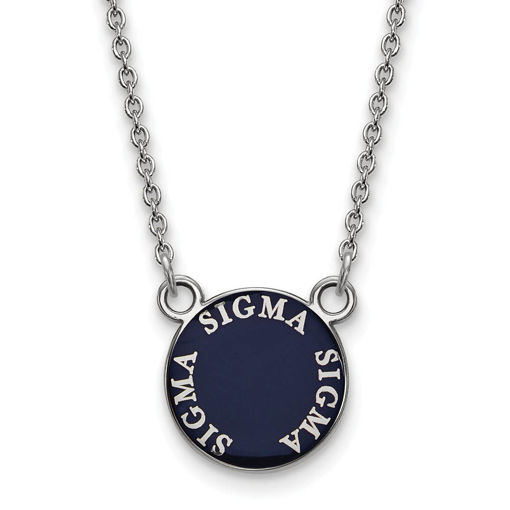 Sterling Silver Sigma Sigma Sigma Enamel Disc Necklace