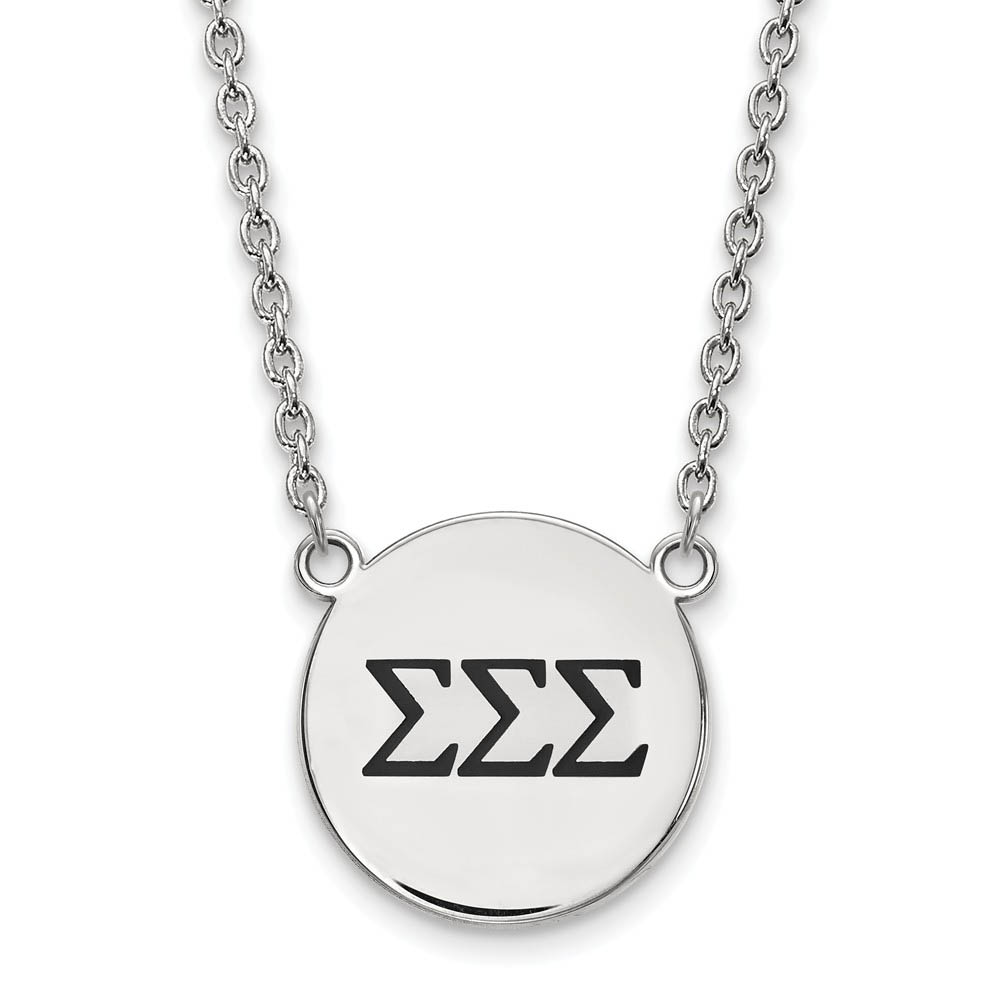Sterling Silver Sigma Sigma Sigma Enamel Greek Letters Necklace