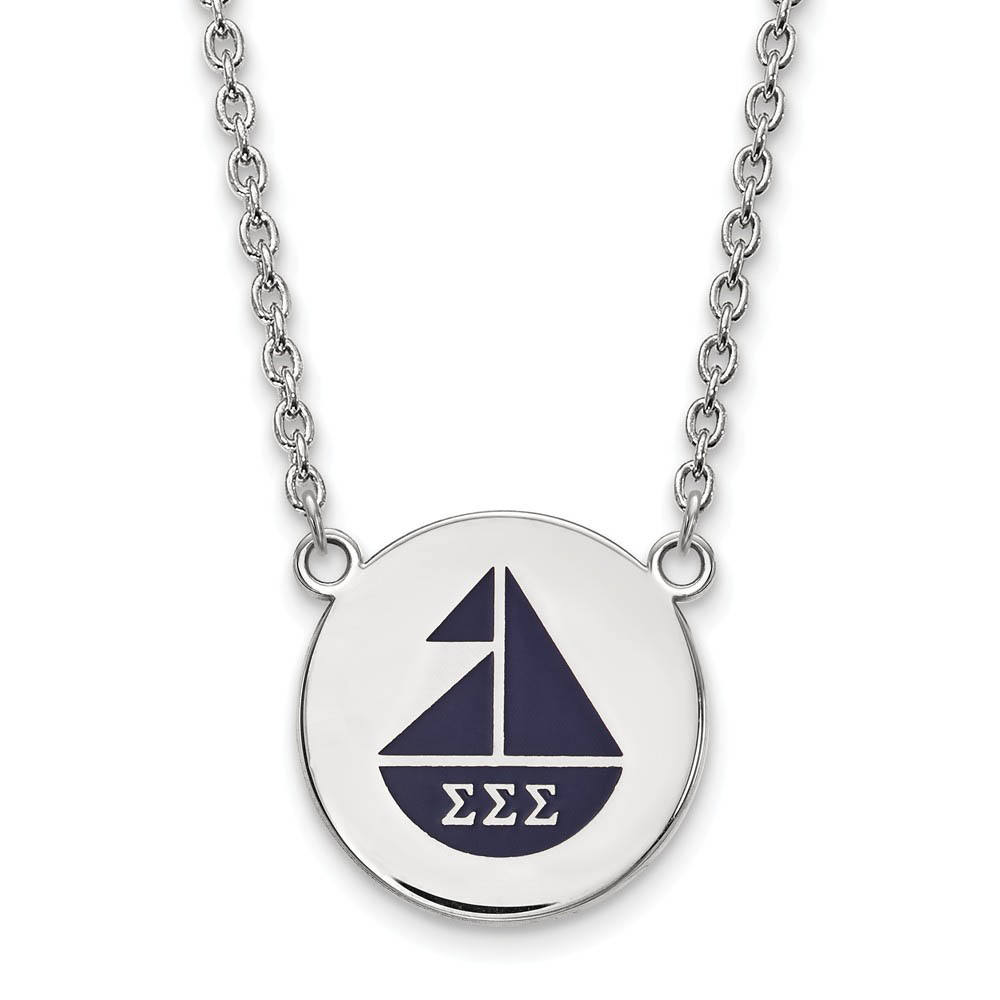 Sterling Silver Sigma Sigma Sigma Enamel Necklace