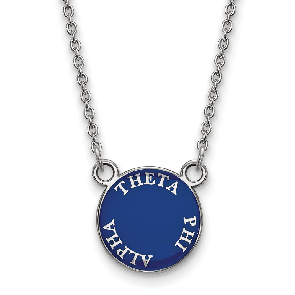 Sterling Silver Theta Phi Alpha Enamel Disc Necklace