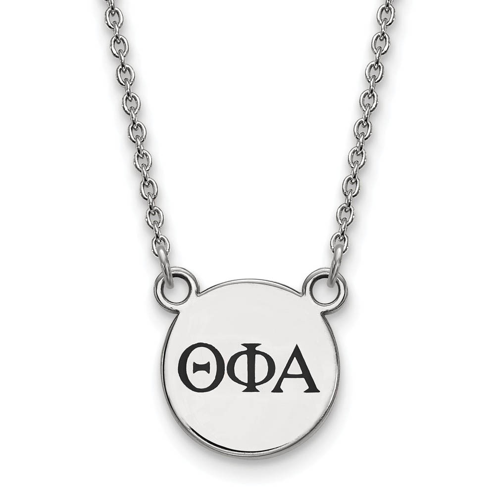 Sterling Silver Theta Phi Alpha Enamel Greek Letters Necklace
