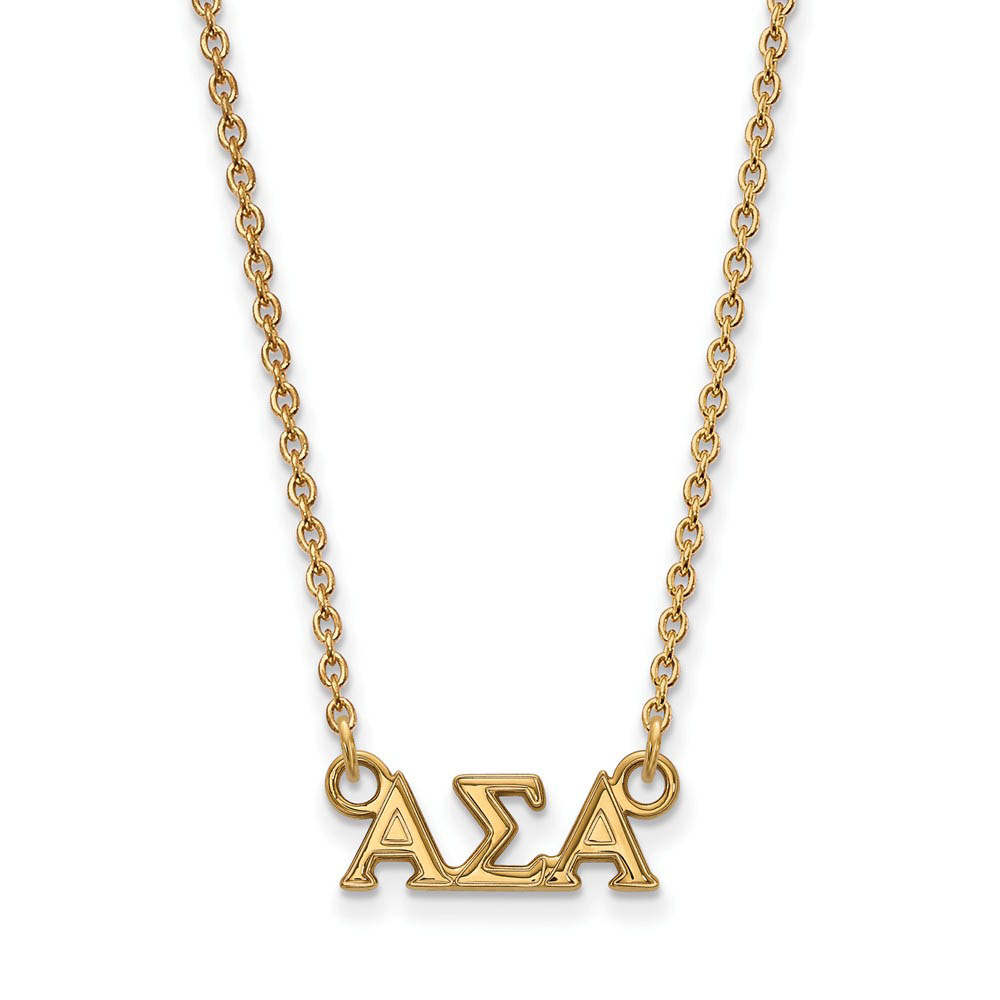 14K Plated Silver Alpha Sigma Alpha (Tiny) Greek Letters Necklace