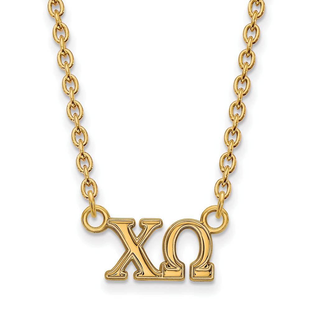 14K Plated Silver Chi Omega Necklace