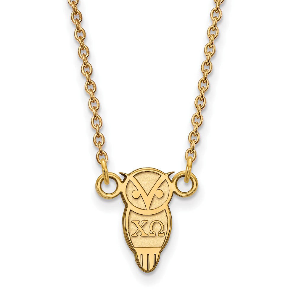 14K Plated Silver Chi Omega (Tiny) Necklace