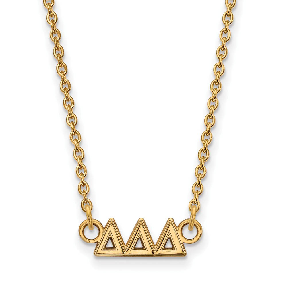 14K Plated Silver Delta Delta Delta (Tiny) Greek Letters Necklace
