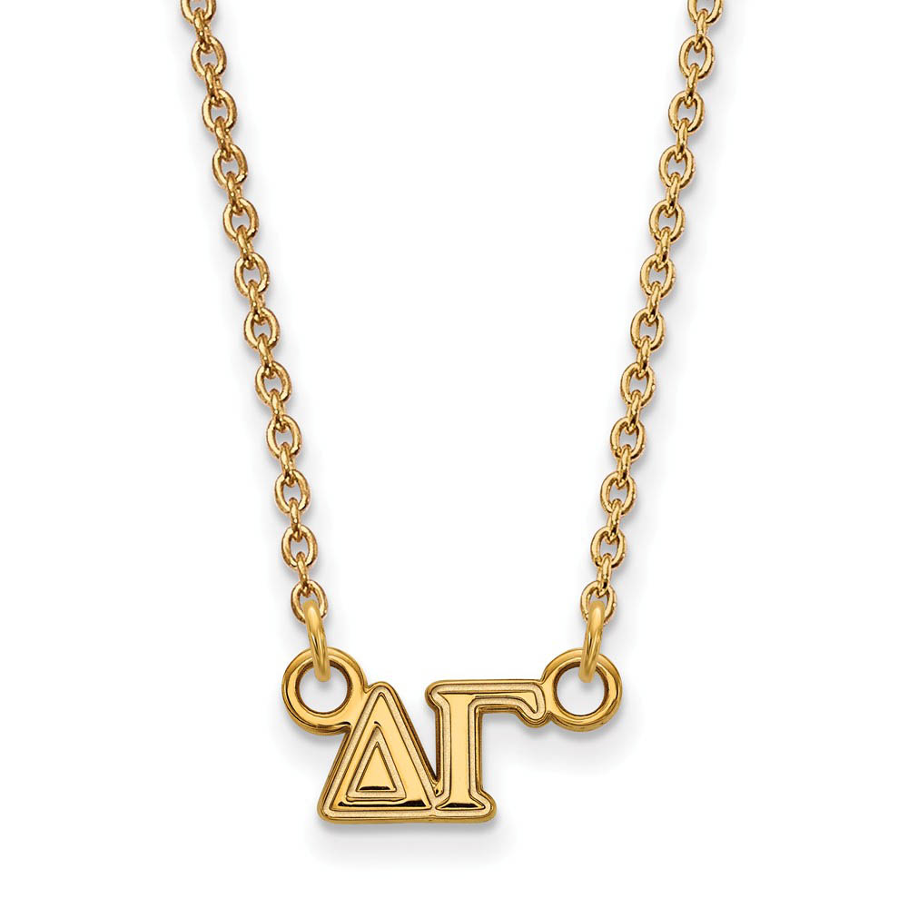 14K Plated Silver Delta Gamma (Tiny) Greek Letters Necklace