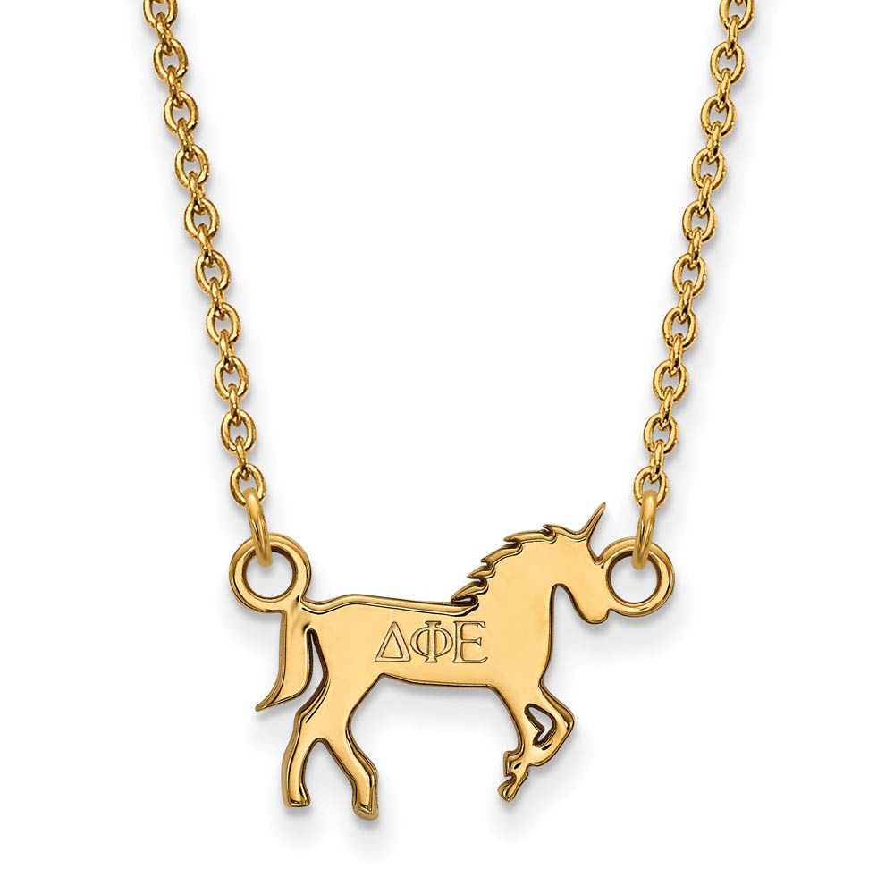 14K Plated Silver Delta Phi Epsilon (Tiny) Necklace