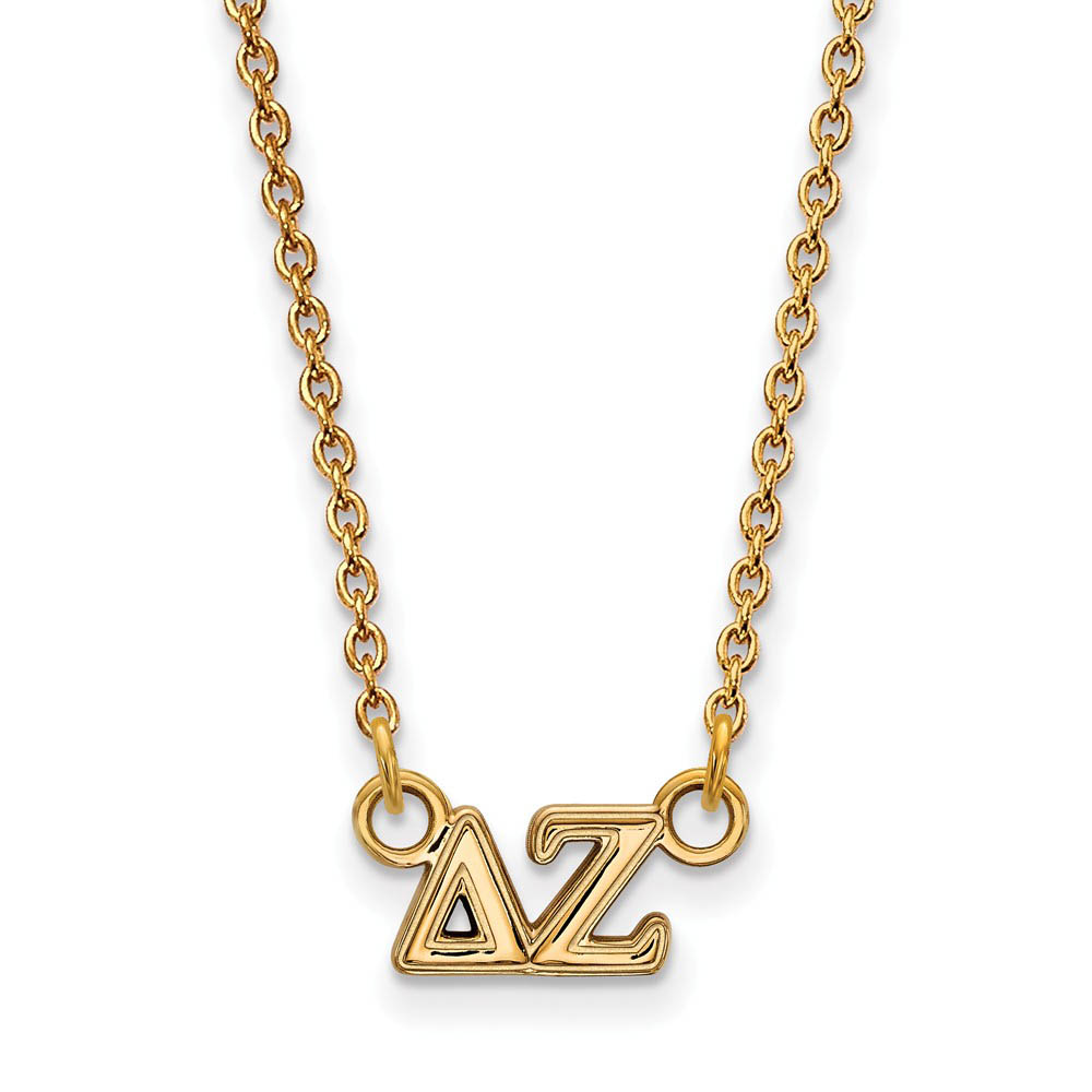 14K Plated Silver Delta Zeta (Tiny) Greek Letters Necklace