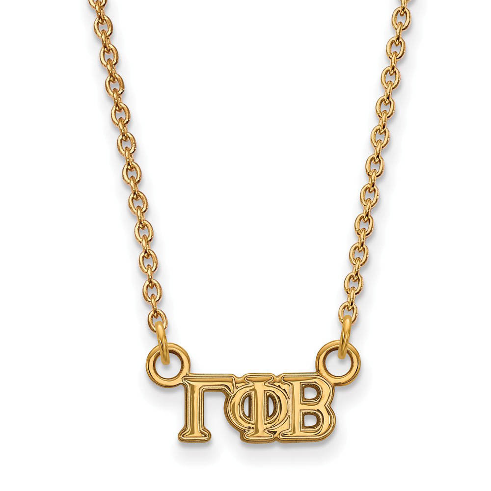 14K Plated Silver Gamma Phi Beta (Tiny) Greek Letters Necklace