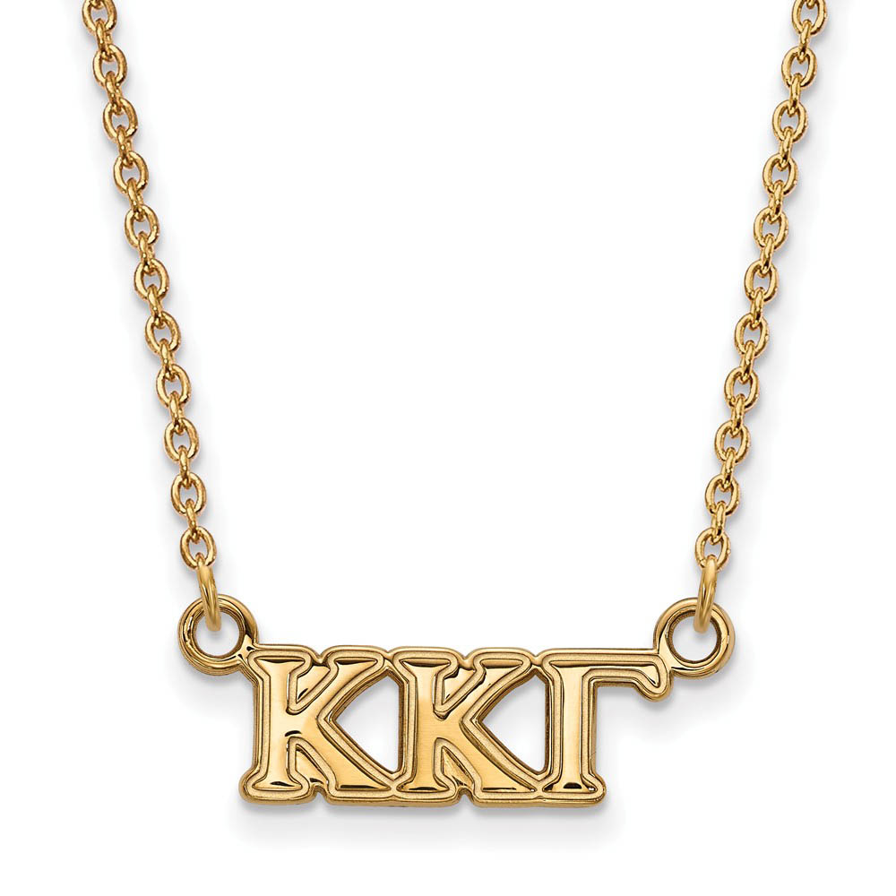 14K Plated Silver Kappa Kappa Gamma (Tiny) Greek Letters Necklace