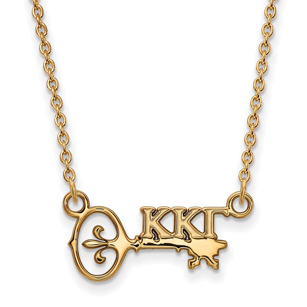 14K Plated Silver Kappa Kappa Gamma (Tiny) Necklace