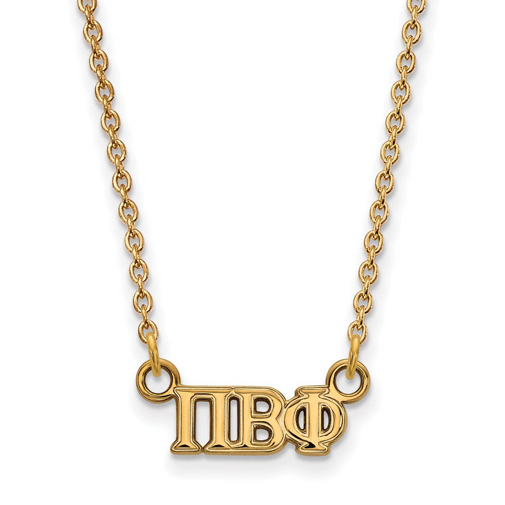 14K Plated Silver Pi Beta Phi (Tiny) Greek Letters Necklace