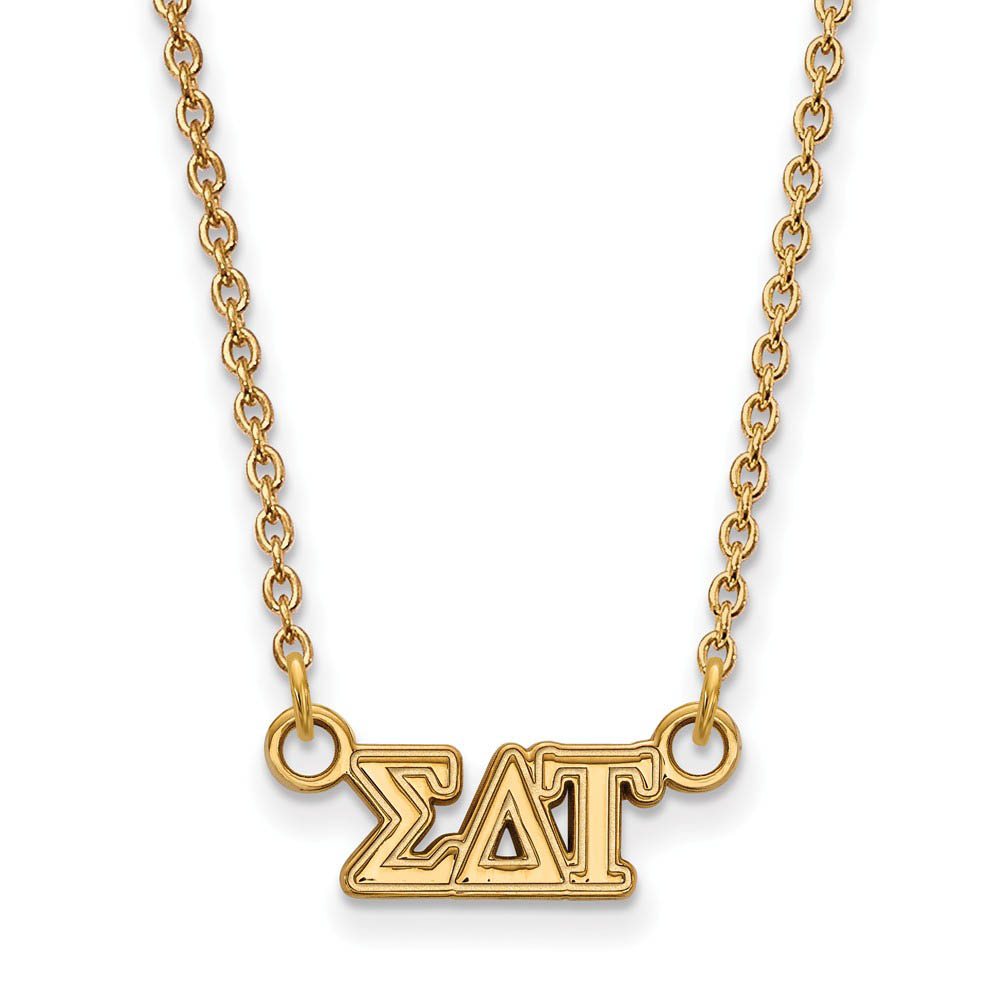 14K Plated Silver Sigma Delta Tau (Tiny) Greek Letters Necklace