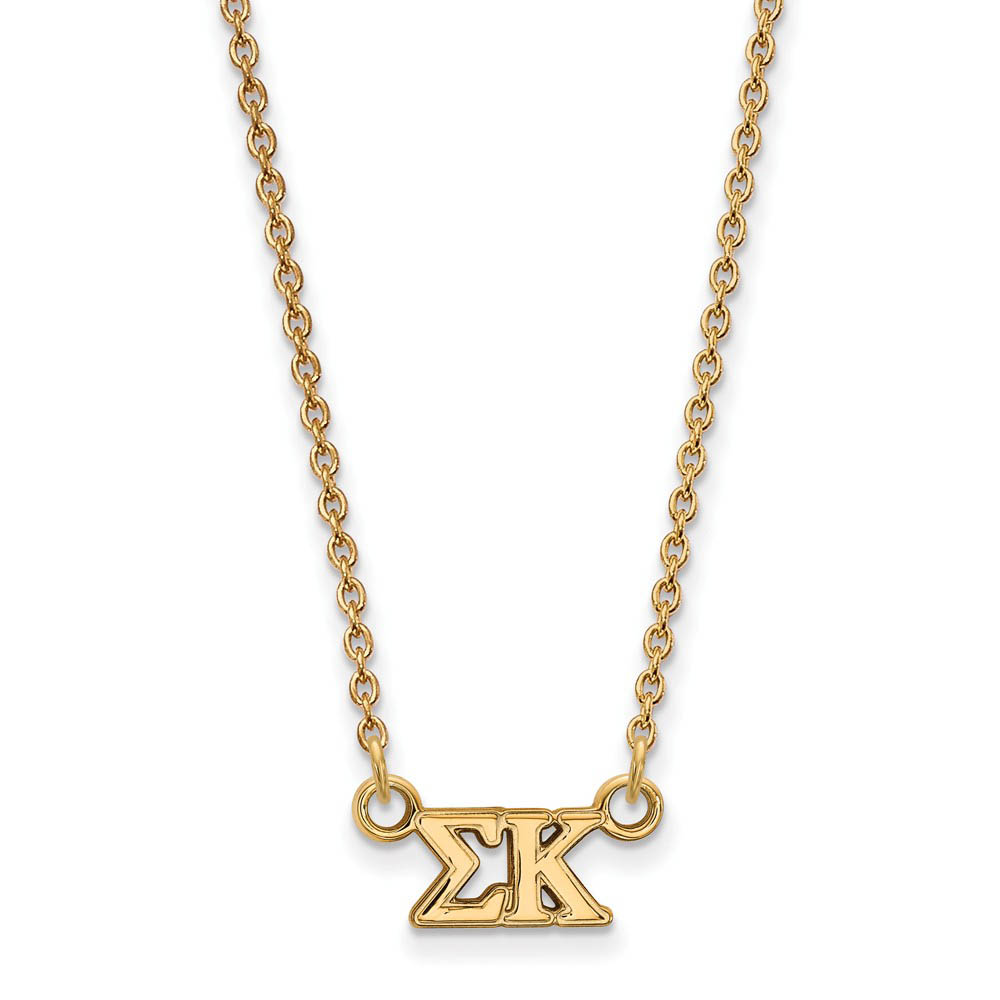 14K Plated Silver Sigma Kappa (Tiny) Greek Letters Necklace