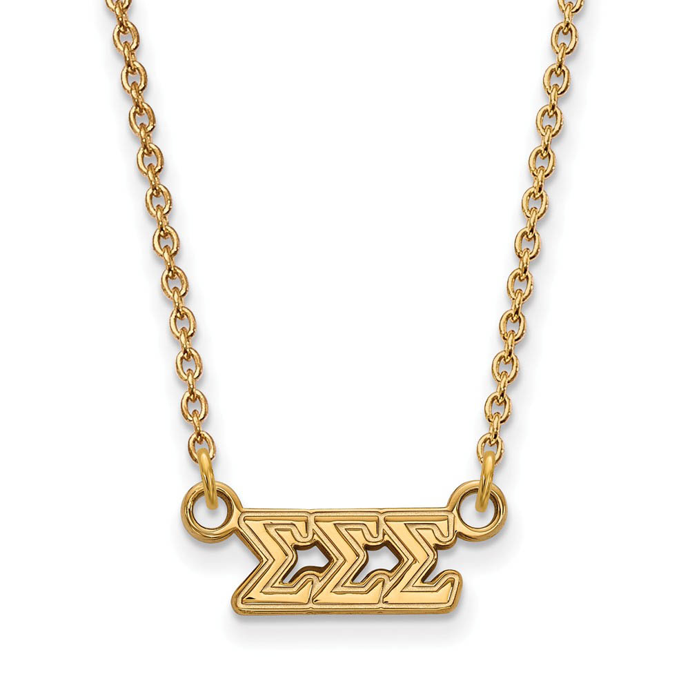 14K Plated Silver Sigma Sigma Sigma (Tiny) Greek Letters Necklace