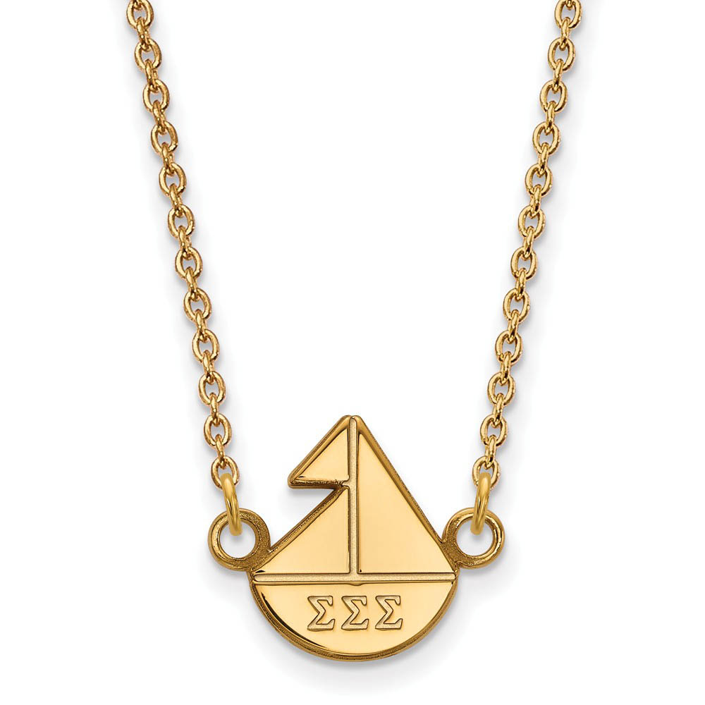14K Plated Silver Sigma Sigma Sigma (Tiny) Necklace