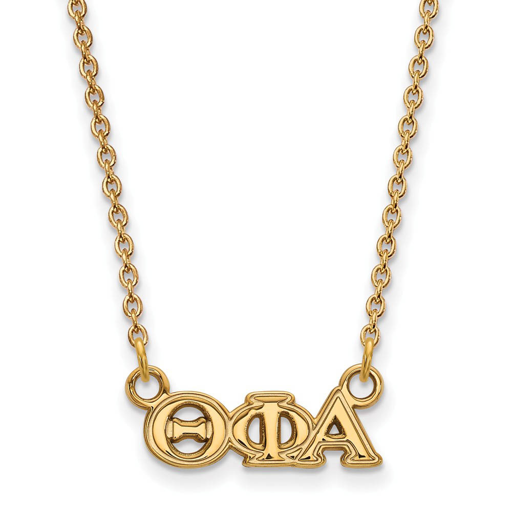14K Plated Silver Theta Phi Alpha (Tiny) Greek Letters Necklace