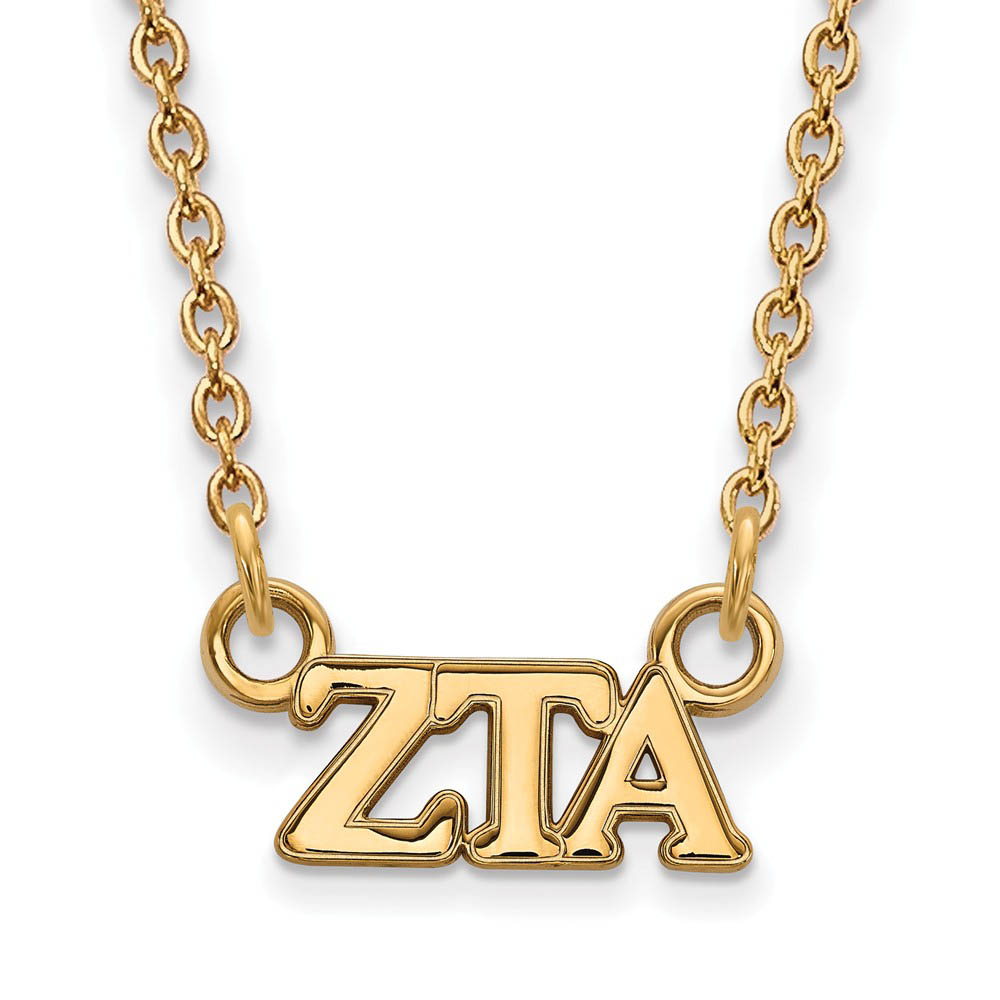 14K Plated Silver Zeta Tau Alpha (Tiny) Greek Letters Necklace