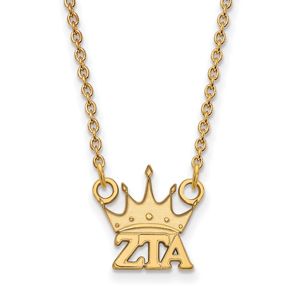 14K Plated Silver Zeta Tau Alpha (Tiny) Necklace