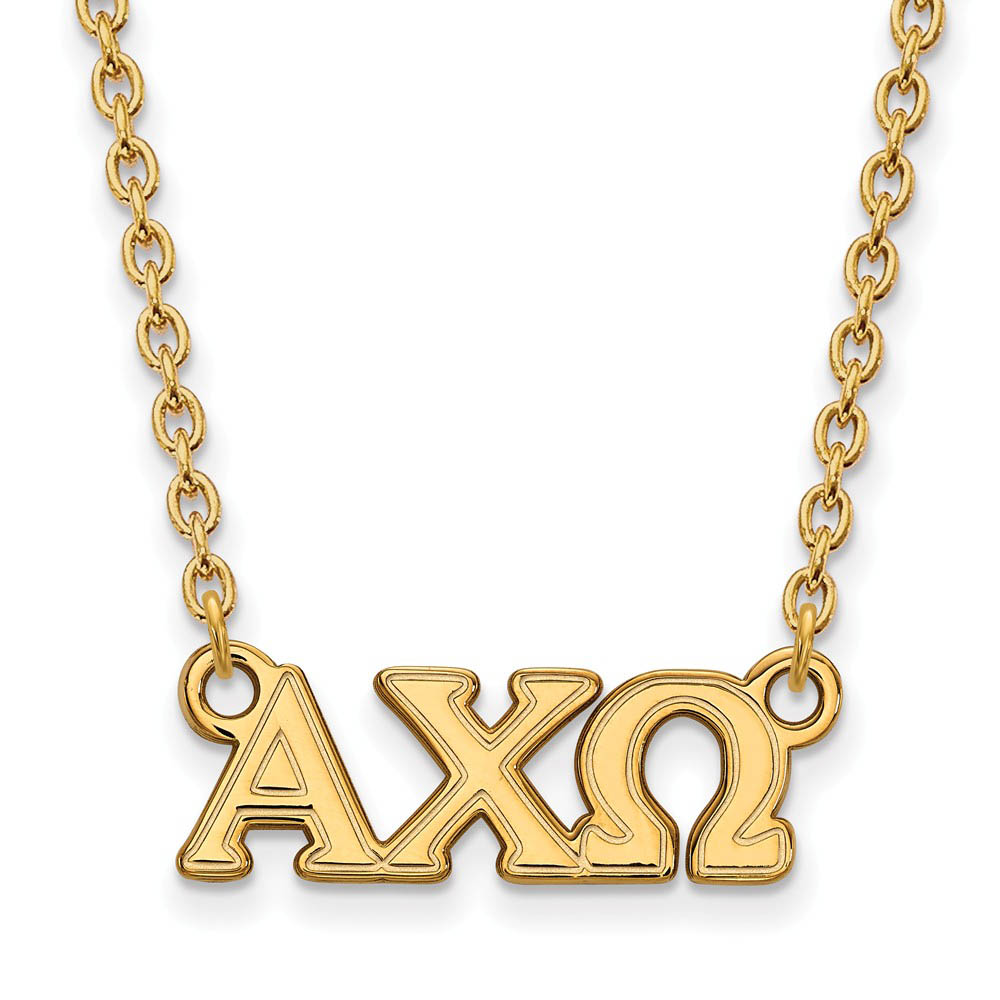 14K Plated Silver Alpha Chi Omega Greek Letters Necklace