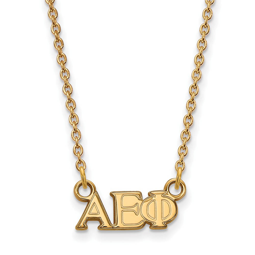 14K Plated Silver Alpha Epsilon Phi (Tiny) Greek Letters Necklace