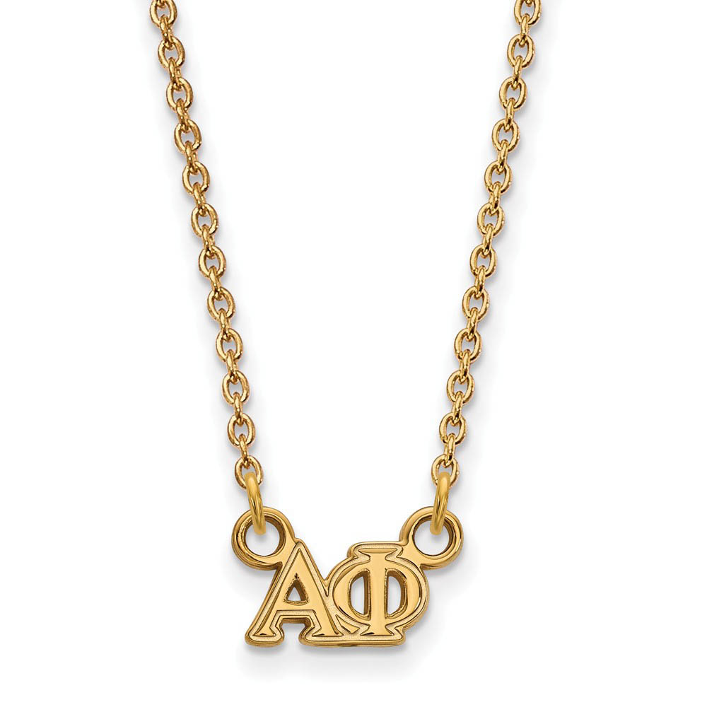 14K Plated Silver Alpha Phi (Tiny) Greek Letters Necklace