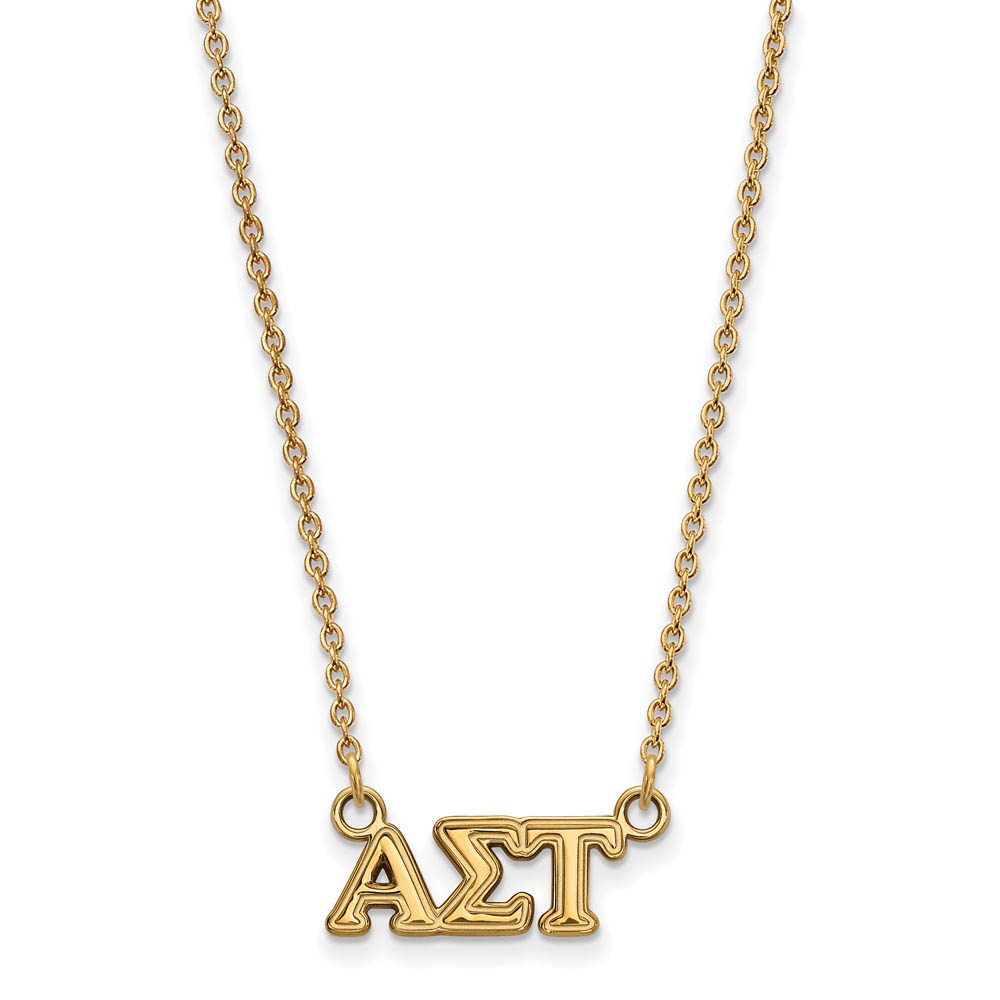 14K Plated Silver Alpha Sigma Tau (Tiny) Greek Letters Necklace