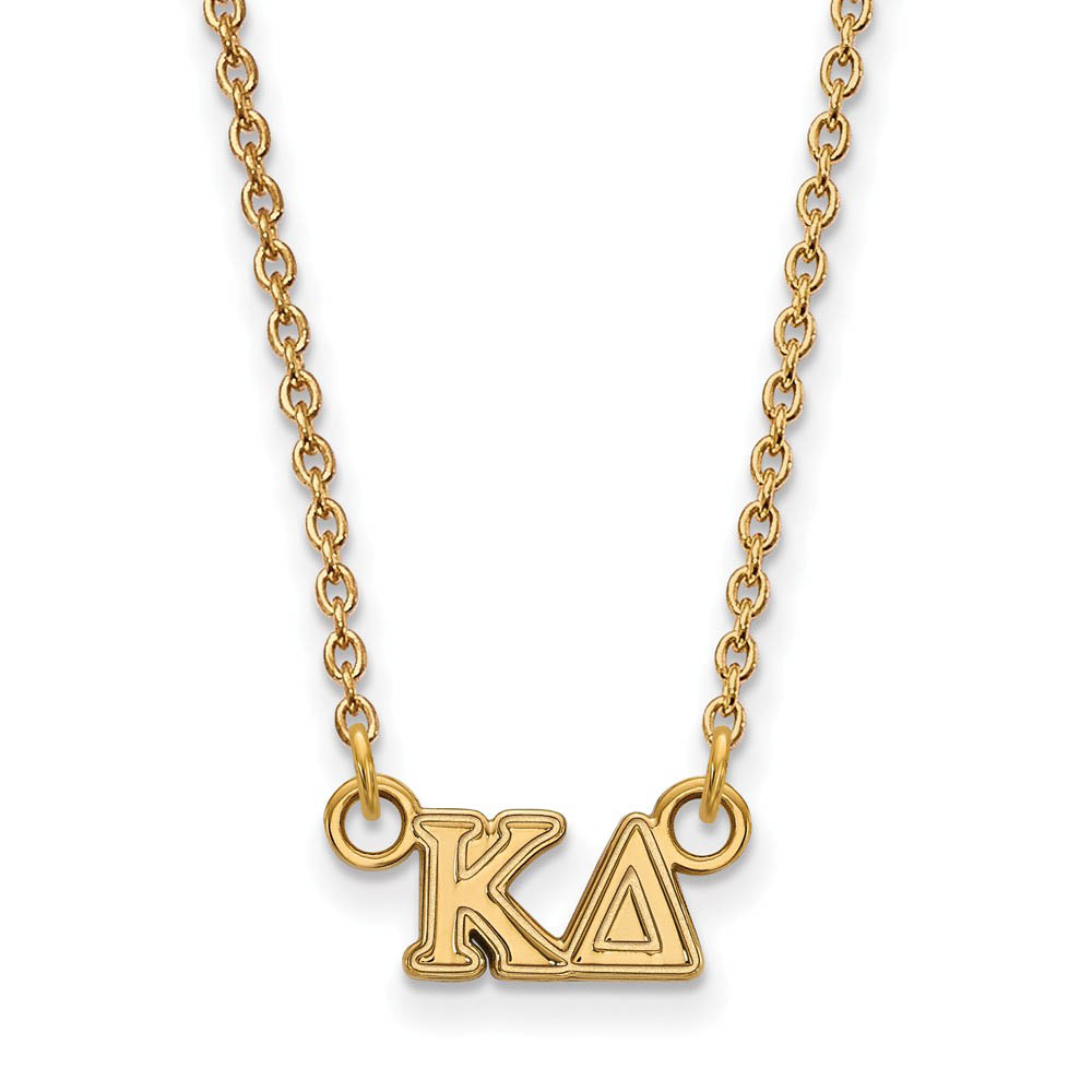 14K Plated Silver Kappa Delta (Tiny) Greek Letters Necklace