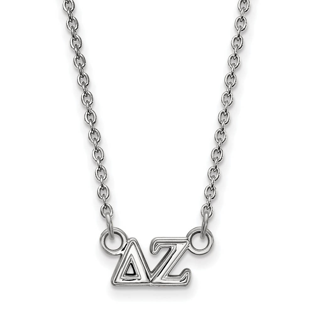 Sterling Silver Delta Zeta (Tiny) Greek Letters Necklace