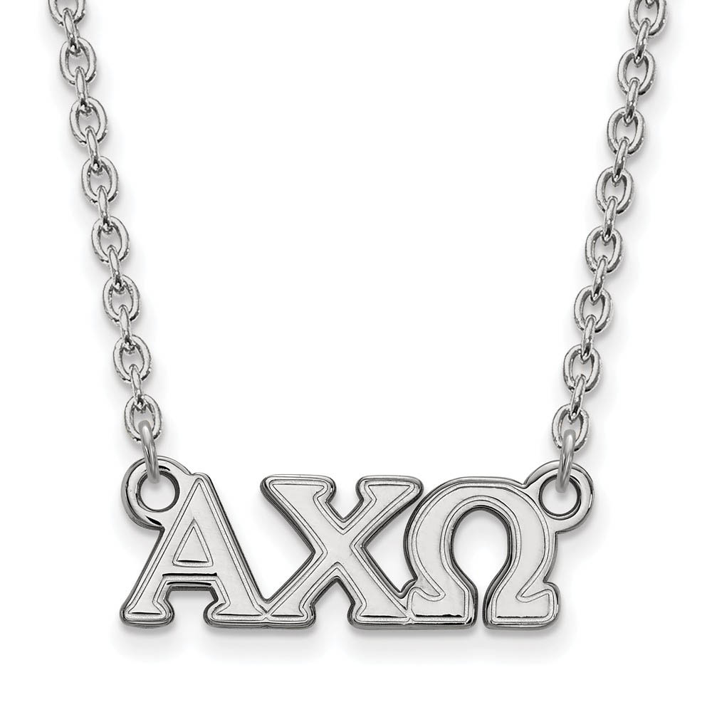 Sterling Silver Alpha Chi Omega Greek Letters Necklace