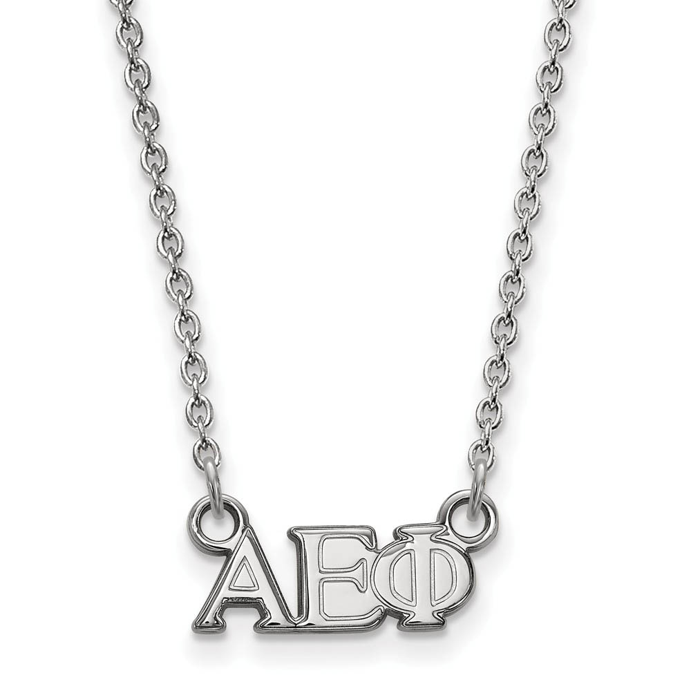 Sterling Silver Alpha Epsilon Phi (Tiny) Greek Letters Necklace