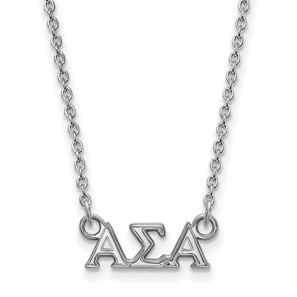 Sterling Silver Alpha Sigma Alpha (Tiny) Greek Letters Necklace