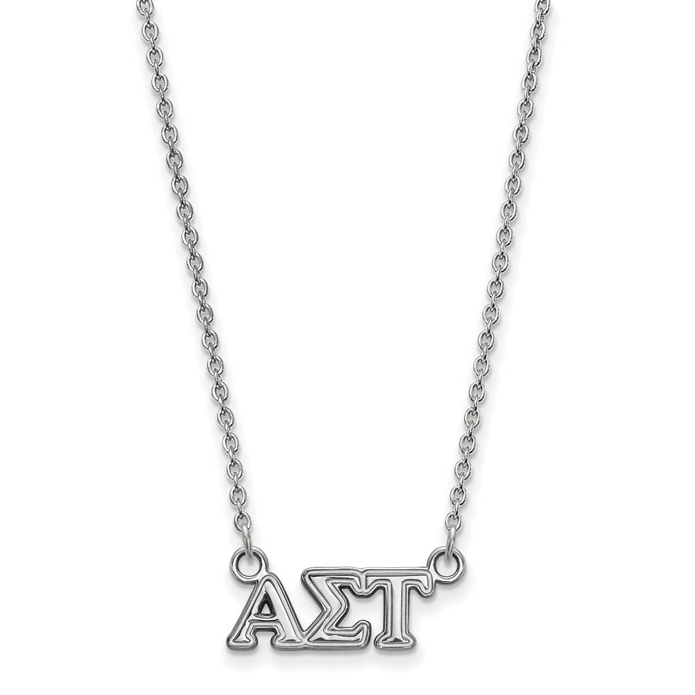 Sterling Silver Alpha Sigma Tau (Tiny) Greek Letters Necklace