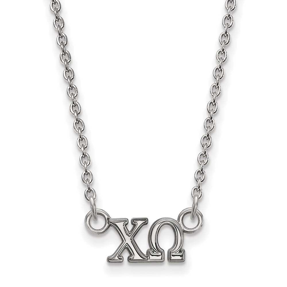 Sterling Silver Chi Omega (Tiny) Greek Letters Necklace