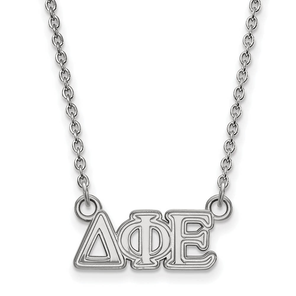 Sterling Silver Delta Phi Epsilon (Tiny) Greek Letters Necklace