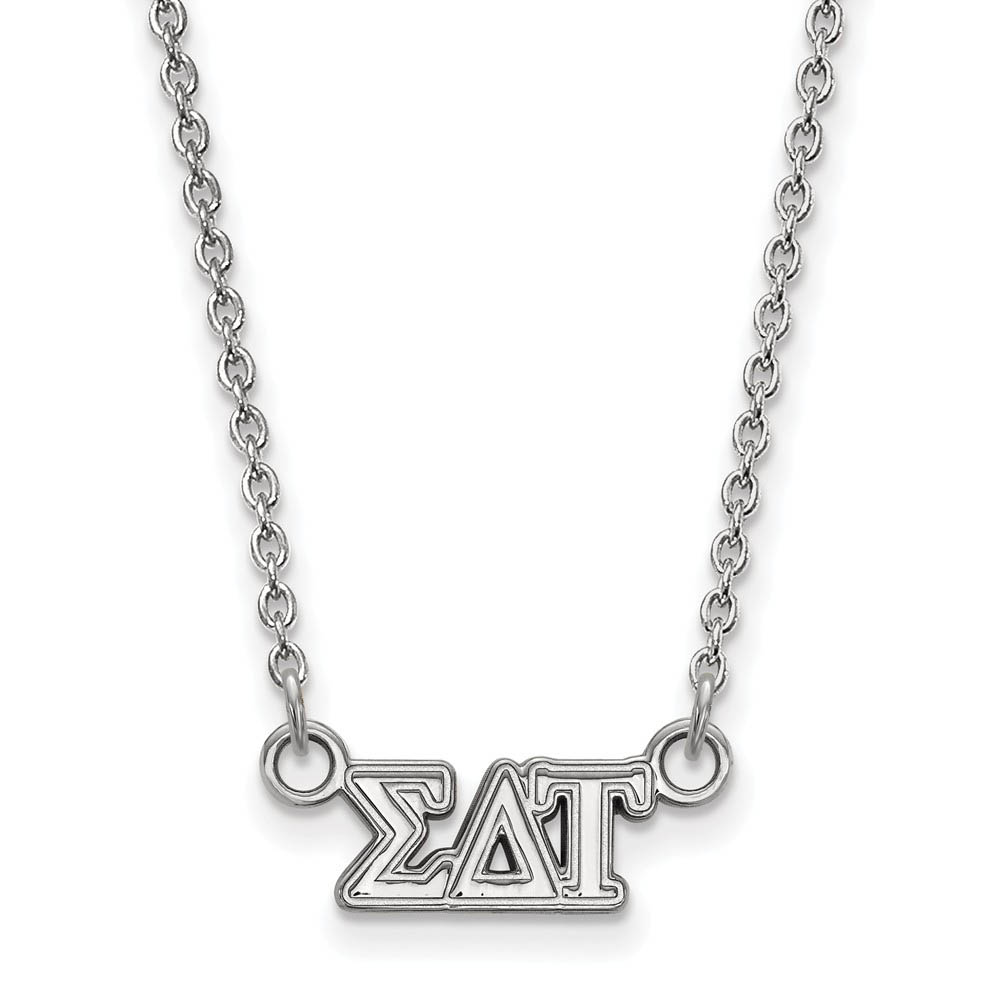 Sterling Silver Sigma Delta Tau (Tiny) Greek Letters Necklace