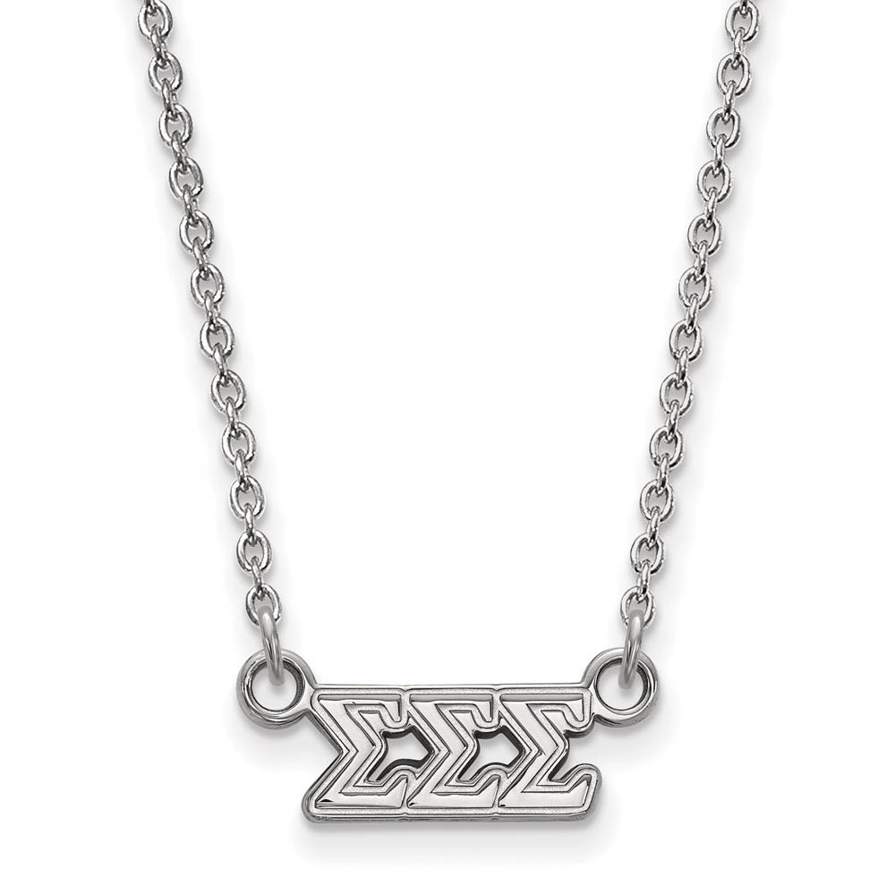 Sterling Silver Sigma Sigma Sigma (Tiny) Greek Letters Necklace