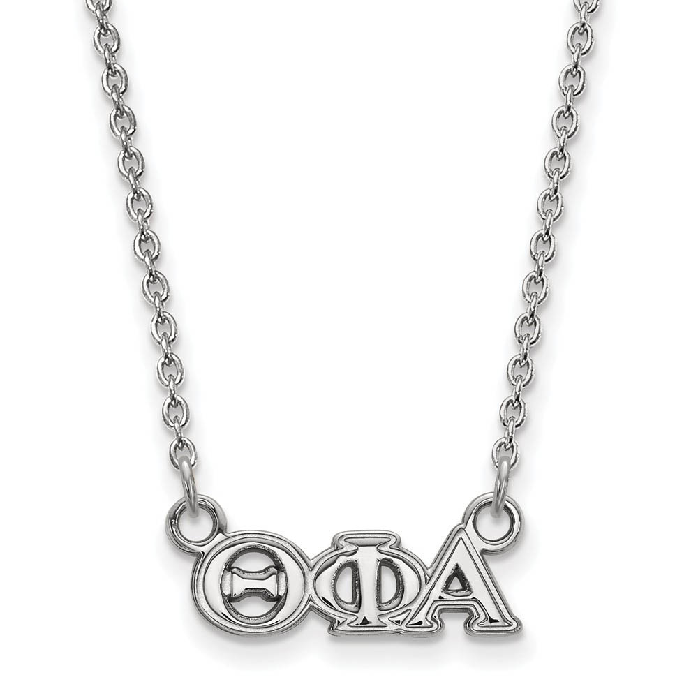 Sterling Silver Theta Phi Alpha (Tiny) Greek Letters Necklace