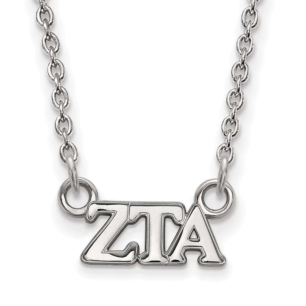 Sterling Silver Zeta Tau Alpha (Tiny) Greek Letters Necklace