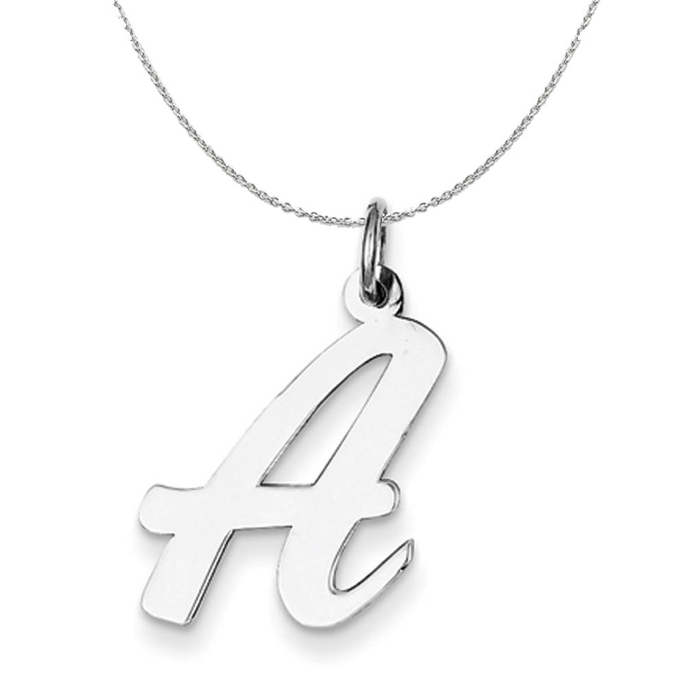 Silver Madison Collection LG Classic Script Initial A Necklace - 16 In