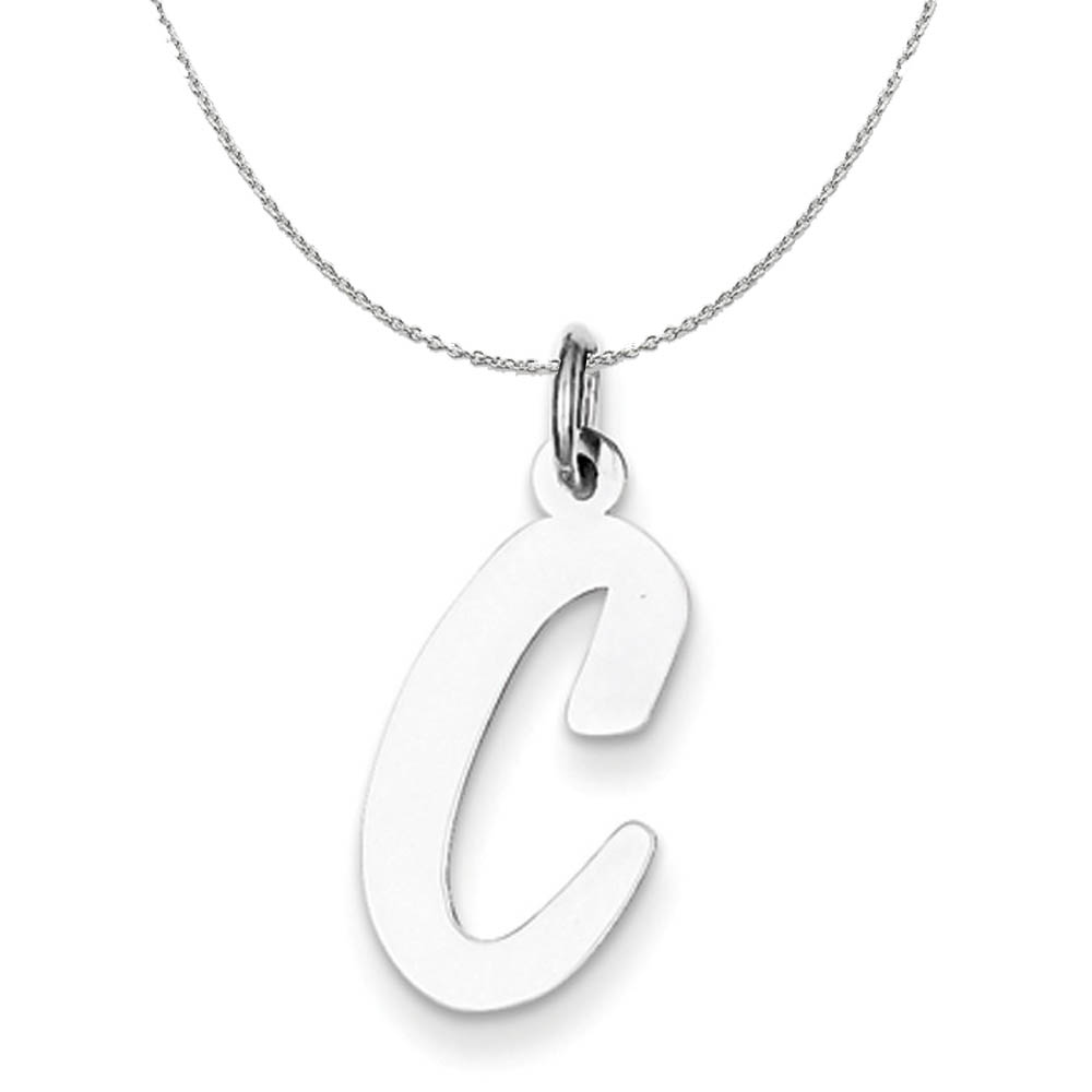 Silver Madison Collection LG Classic Script Initial C Necklace - 16 In