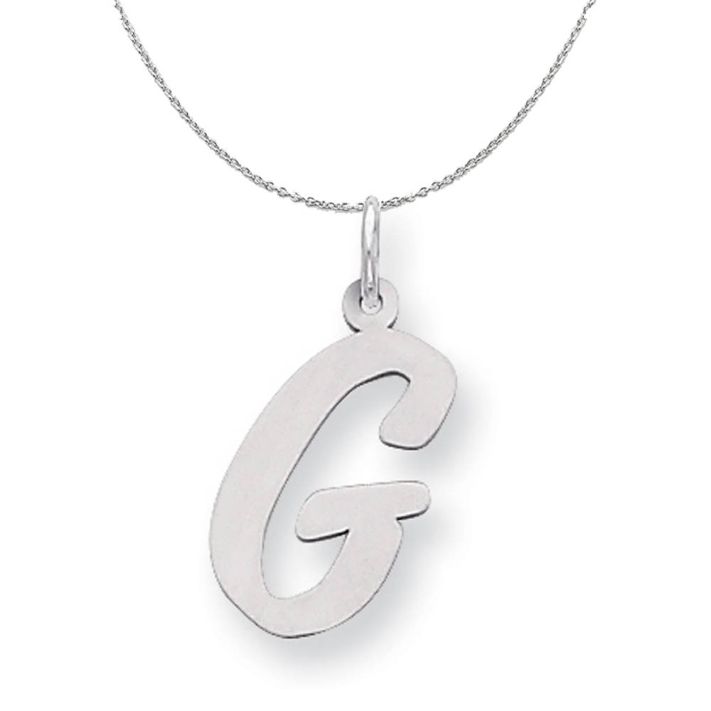 Silver Madison Collection LG Classic Script Initial G Necklace - 18 In