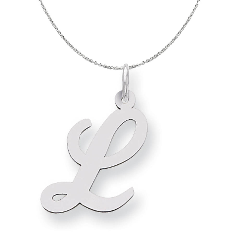 Silver Madison Collection LG Classic Script Initial Necklace