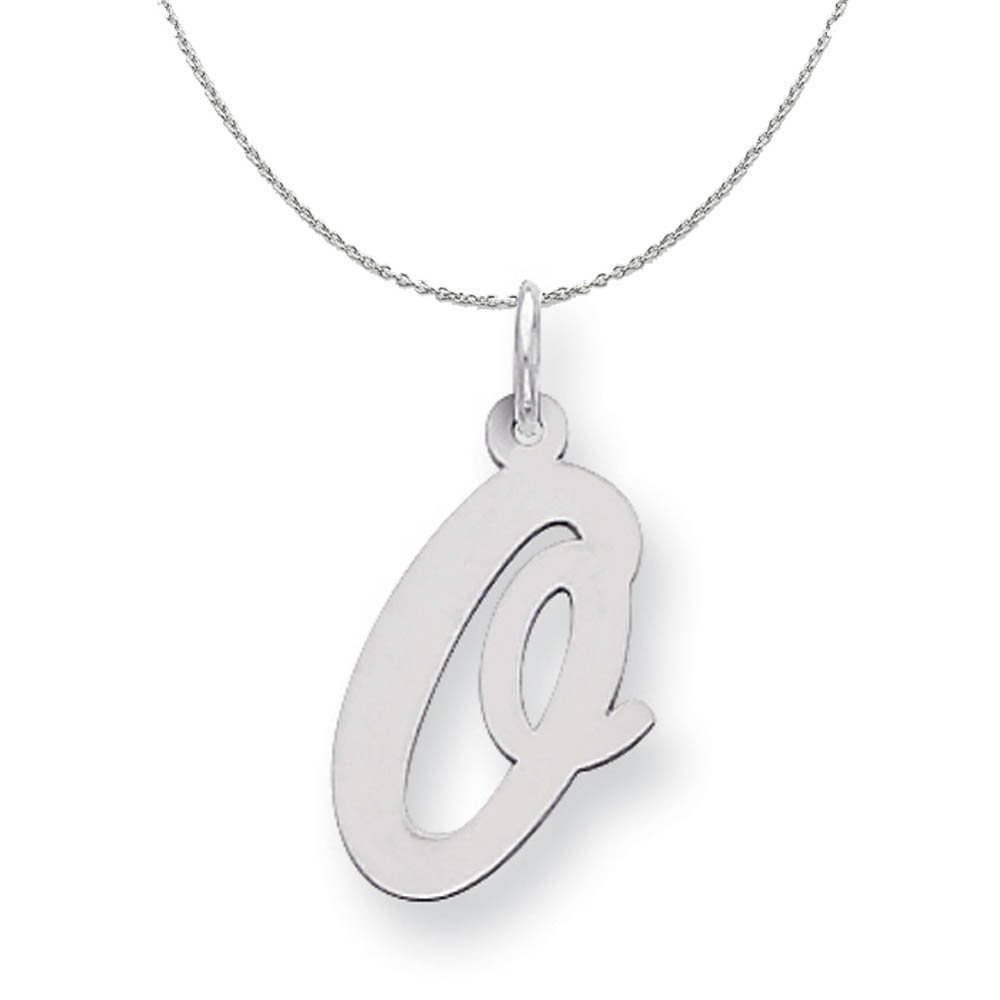 Silver Madison Collection LG Classic Script Initial O Necklace - 16 In